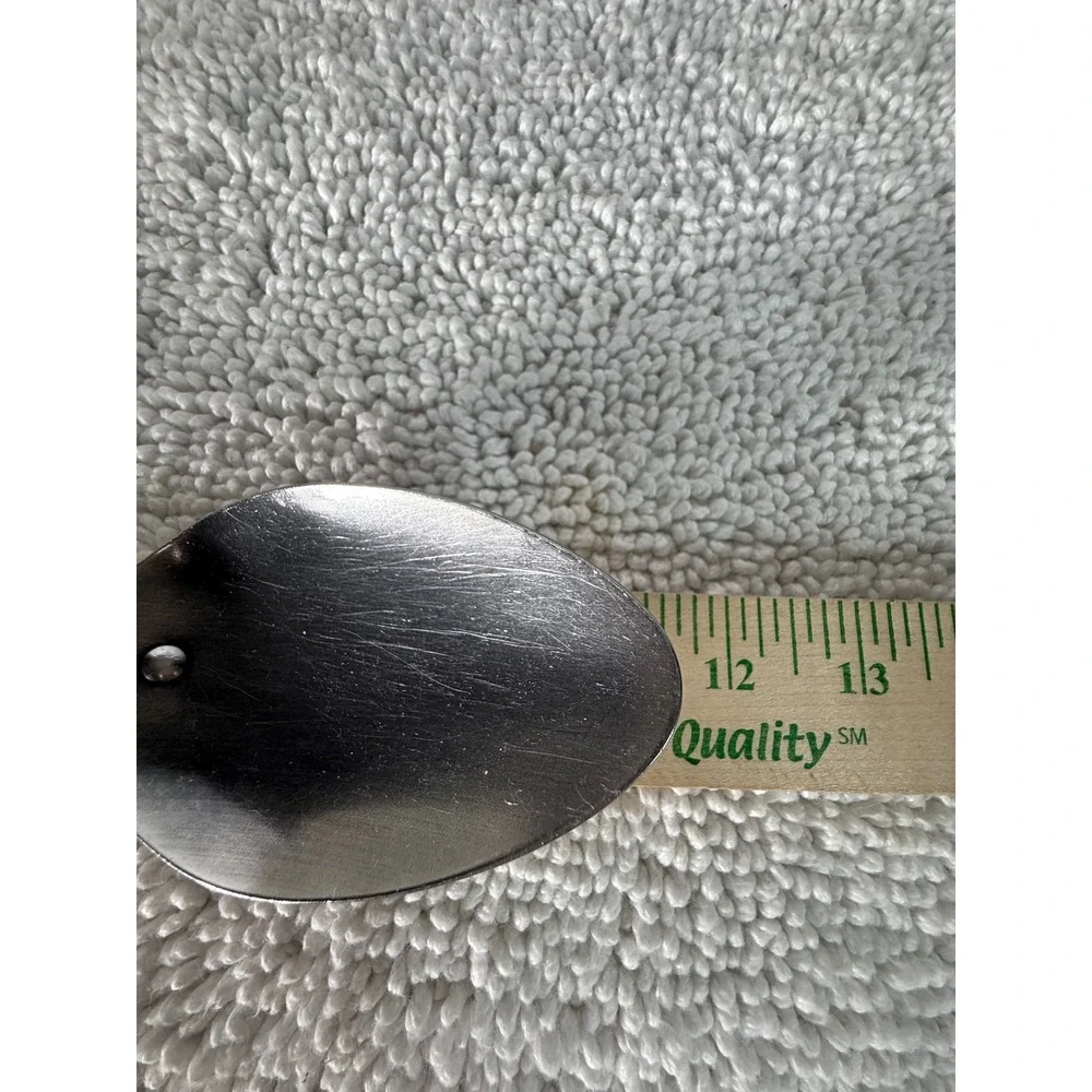 Vintage Household Stainless Steel Serving Spoon USA Brown‎ Riveted Handle 11.5